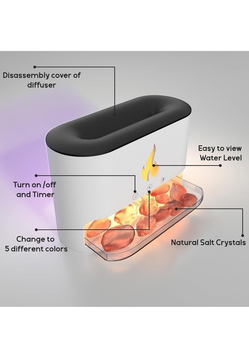 Denx Humidifier Air Freshener Diffuser, Fire Style Humidifier, Himalayan Salt Flame Effect Diffuser For Signature Lighting, Electric Flame Aroma Diffuser, Steam Air Freshener With A Capacity Of 250 Ml For Purification, Dx2510 - Image 5