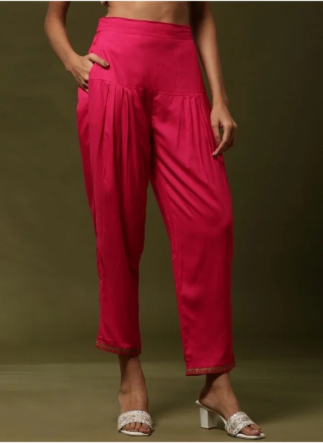 أبهشتي Regular salwar pants with printed hem-violet