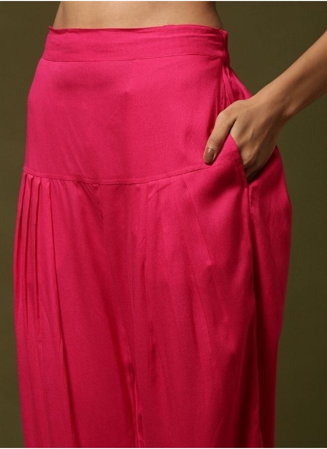 Abhishti - Regular salwar pants with printed hem-violet - Image 1