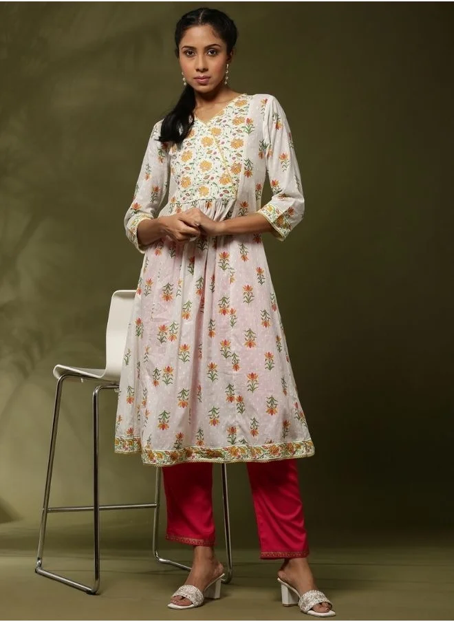 أبهشتي Regular salwar pants with printed hem-violet
