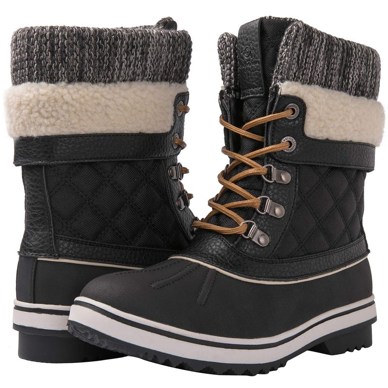 GLOBALWIN Snow Boots For Women Black Women's Winter Boots 6.5M - Image 3