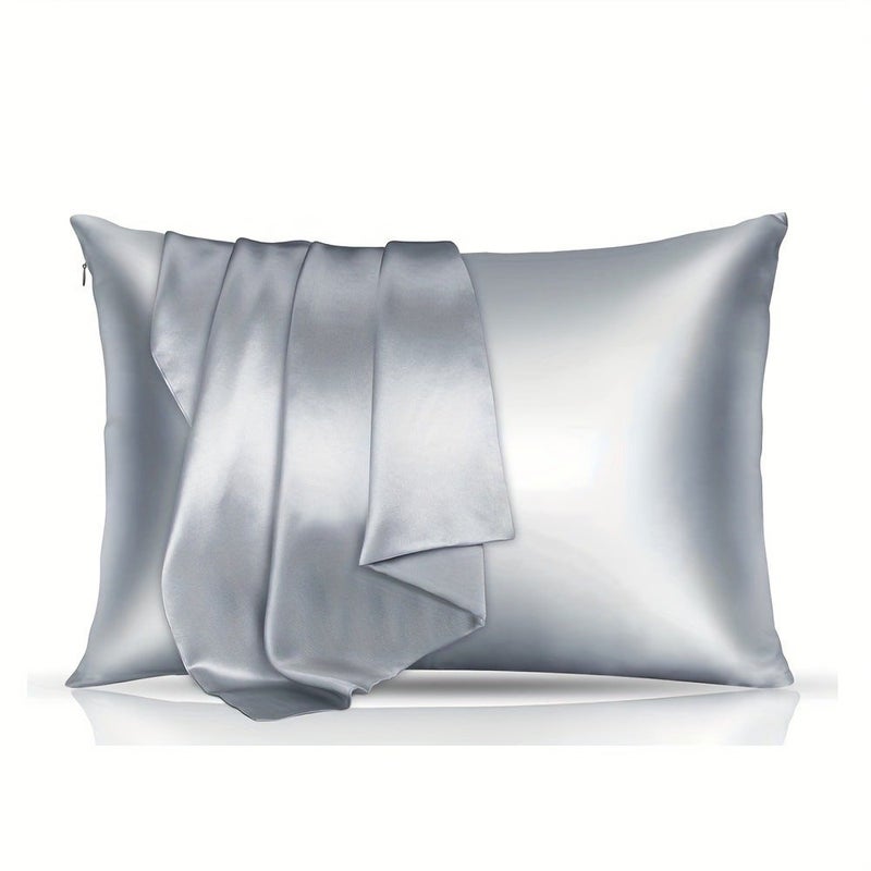 Solid Color Silk Pillowcase Mulberry Silk Bedding Pillowcase Satin Silk Pillowcase - Image 1