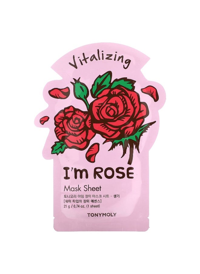 Tony Moly TonyMoly, I'm Rose, Vitalizing Beauty Mask Sheet, 1 Sheet, 0.74 oz (21 g)  - Image 1