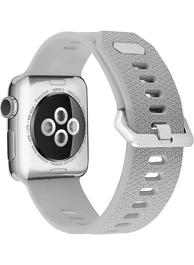 NIBEMINENT Silicone Replacement Strap Watchband For Apple Watch Series SE/6/5/4/3/2/1 Rock White - Image 4