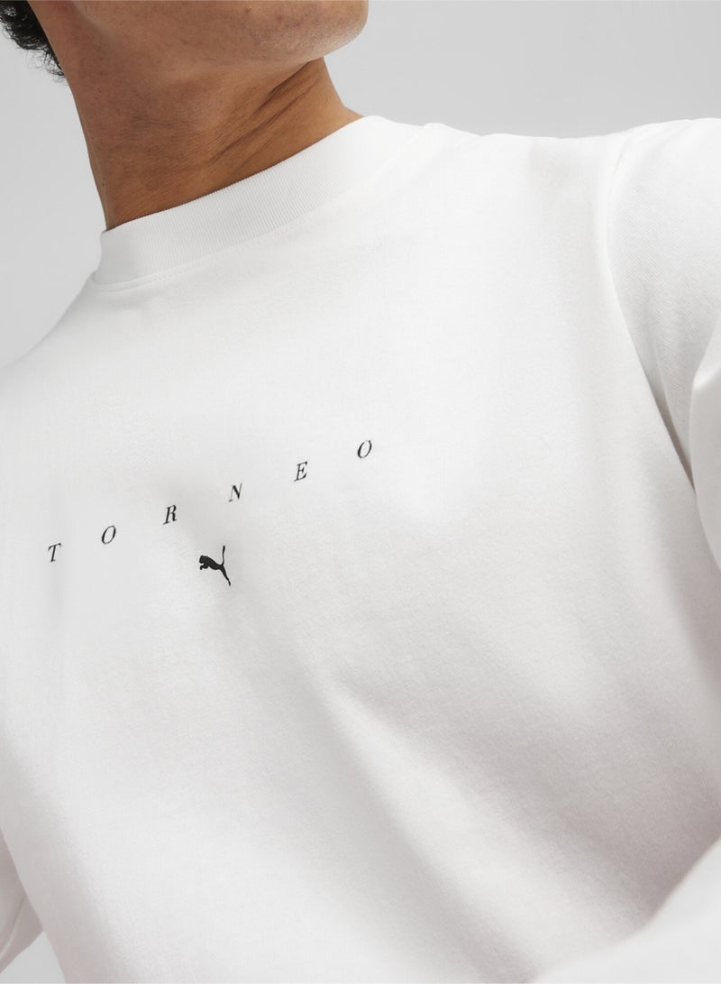 PUMA House of Graphics Torneo Mens White Long Sleeve T-shirt - Image 2