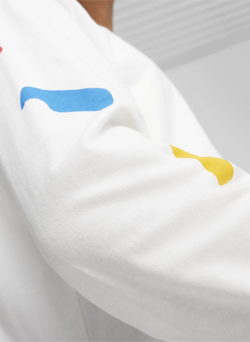 PUMA House of Graphics Torneo Mens White Long Sleeve T-shirt - Image 5