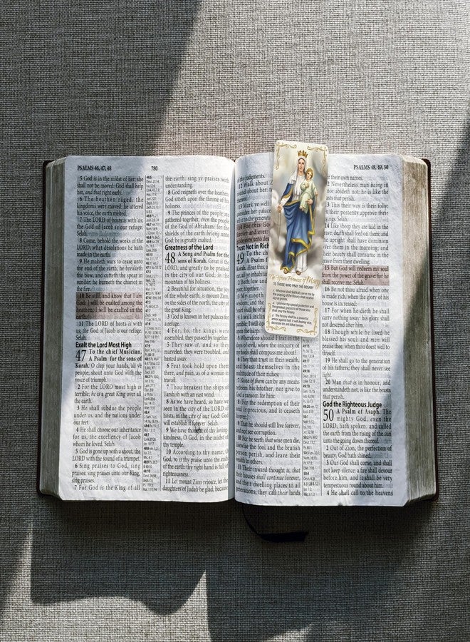 Needzo 15 Promises of The Rosary Bookmark, Jumbo Laminated Page Markers, Double Sided, 6.5 Inches (Pack of 5) - Image 3