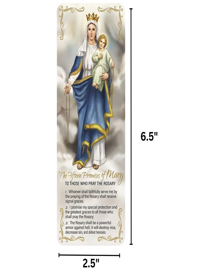 Needzo 15 Promises of The Rosary Bookmark, Jumbo Laminated Page Markers, Double Sided, 6.5 Inches (Pack of 5) - Image 4
