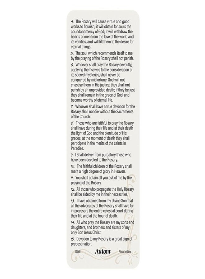 Needzo 15 Promises of The Rosary Bookmark, Jumbo Laminated Page Markers, Double Sided, 6.5 Inches (Pack of 5) - Image 2