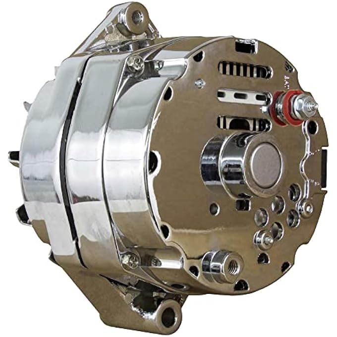OBUYTO Chrome Alternator Compatible With BBC SBC Chevy 105 Amp 3-Wire Or 1-One Wire Setup 65-85 Self Exciting 7127CH 400-12395 - Image 3
