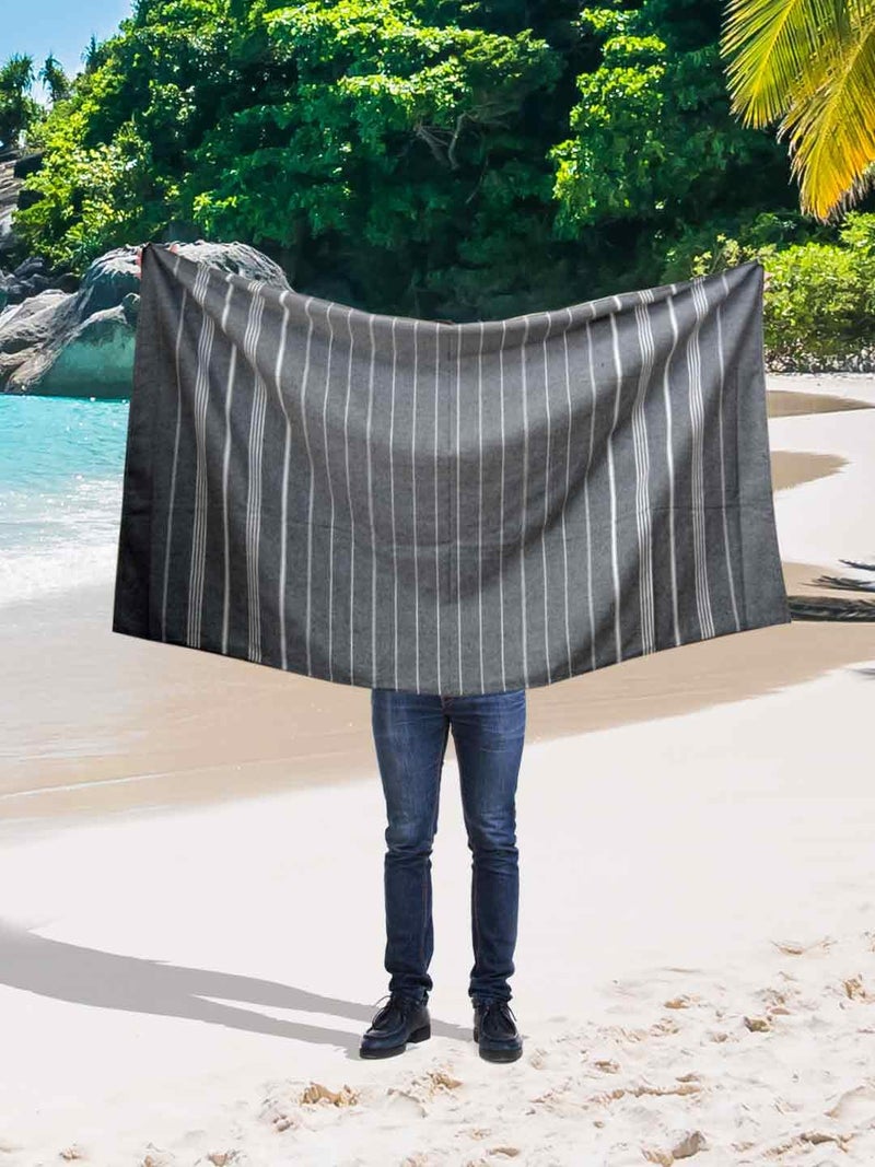 Athom Living Xtra Large Premium Cotton Bath Towel 90x180cm Pack of 1 Grey Color - Image 4