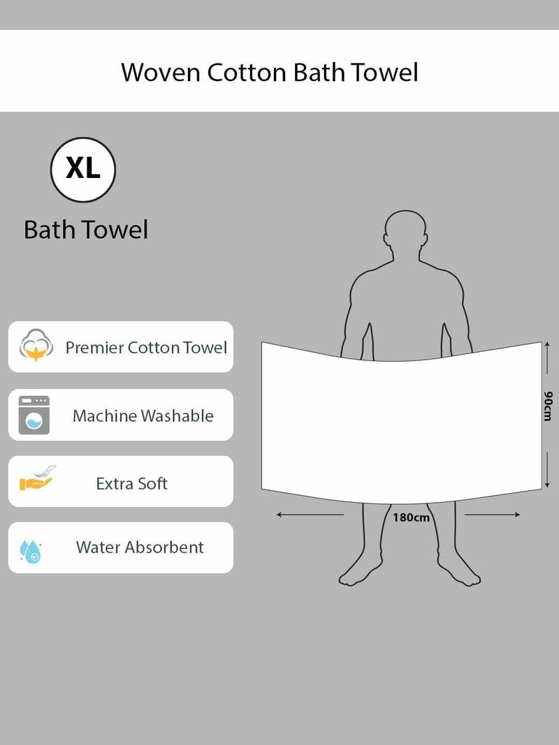 Athom Living Xtra Large Premium Cotton Bath Towel 90x180cm Pack of 1 Grey Color - Image 5