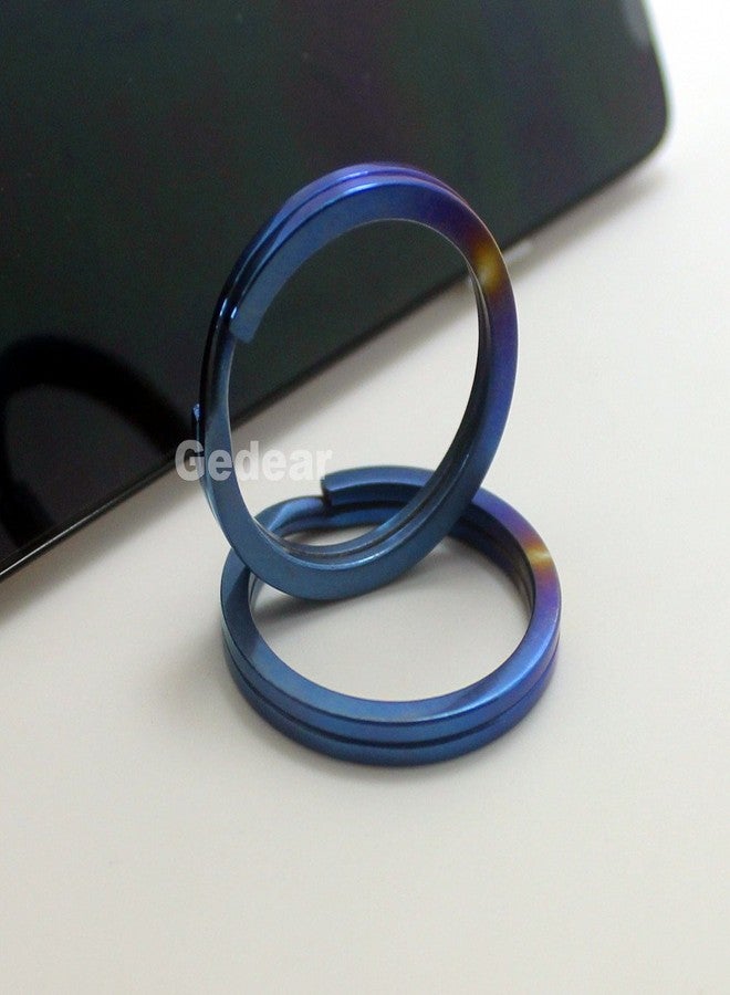 TIKING 2pcs Titanium Ti Key Chain Key Ring Split Ring Size L 32mm Anodized Blue - Image 1