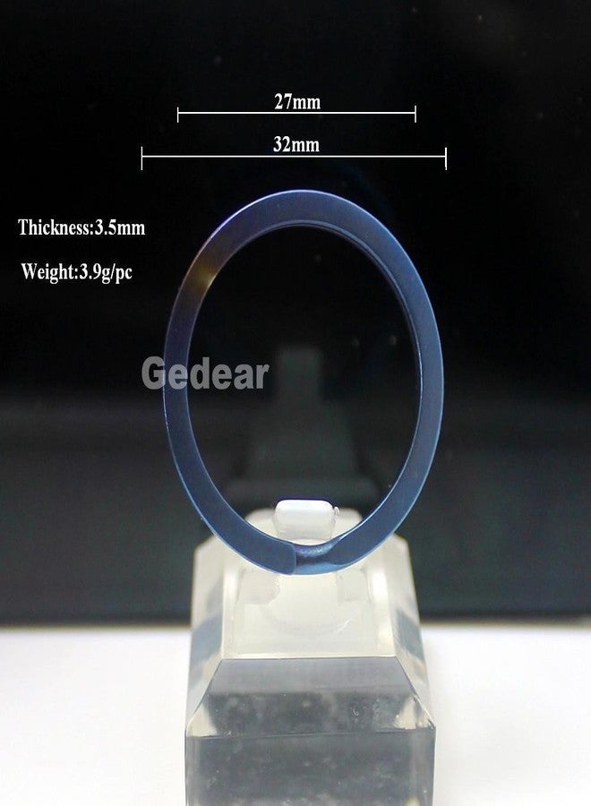 TIKING 2pcs Titanium Ti Key Chain Key Ring Split Ring Size L 32mm Anodized Blue - Image 3