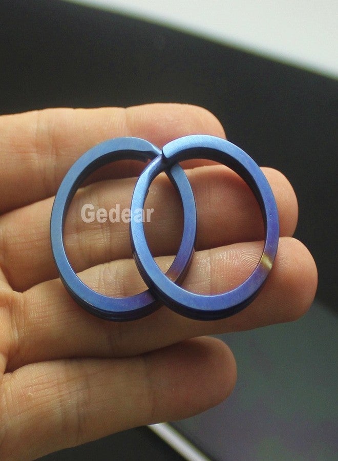 TIKING 2pcs Titanium Ti Key Chain Key Ring Split Ring Size L 32mm Anodized Blue - Image 4