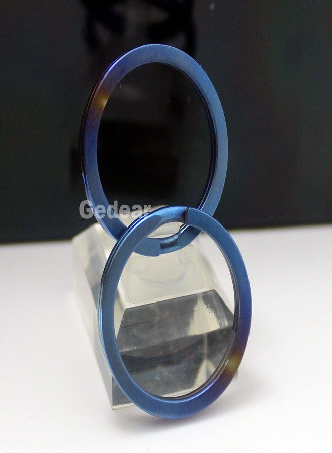 TIKING 2pcs Titanium Ti Key Chain Key Ring Split Ring Size L 32mm Anodized Blue - Image 2