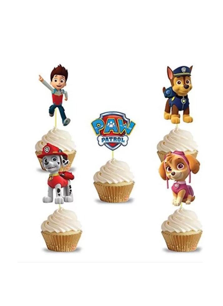 Tamona 25-Piece Paw Patrol Birthday Theme Cup Cake Toppers  - Image 2