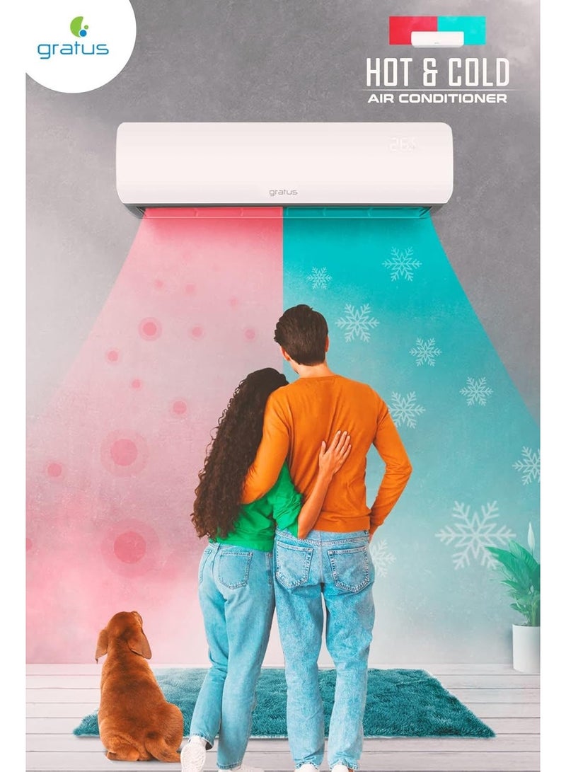 gratus GSHAC121SC – 1 Ton 4‑Way Hot & Cold Split Air Conditioner (Rotary Compressor, Smart R410A System) - Image 3