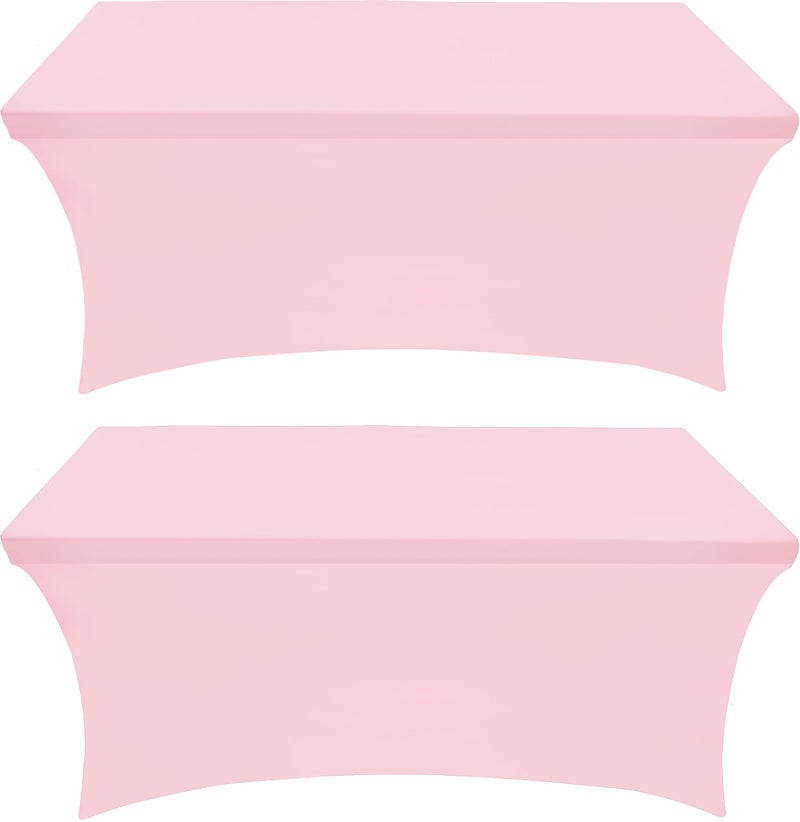 Utopia Kitchen Utopia Kitchen Spandex Tablecloth 2 Pack [6FT  Pink] Tight  Fitted  Washable and Wrinkle Resistant Stretch Rectangular Patio Table Cover for Event  Wedding  Banquet & Parties [72Lx30Wx30H Inch]  - Image 1