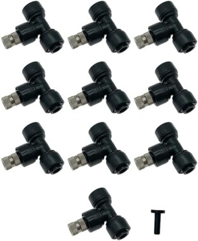 10PCS Atomizing Mist Nozzles 6mm Quick Slip Lock Connector Humidify Watering Sprayer 0.1mm-0.5mm Cooling System(0.3mm Black) - Image 5