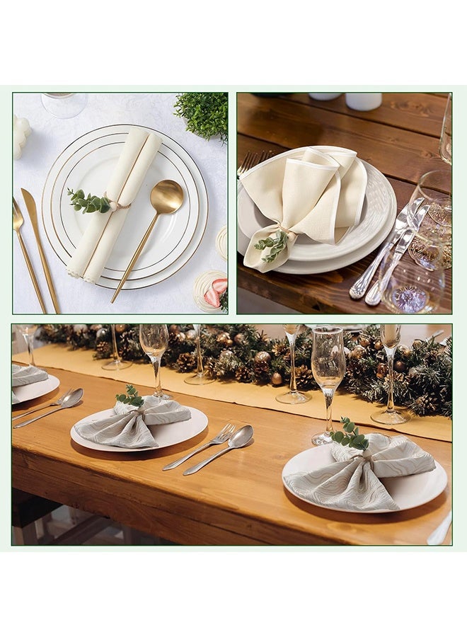 8 قطع من حلقات مناديل أوراق الكينا، حلقات مناديل ريفية، حلقات مناديل خشبية، حلقات مناديل أوراق خضراء بوهو للربيع والصيف، عيد الشكر، عيد الميلاد، رمضان، عيد الأضحى، ديكور طاولة الزفاف - Image 5