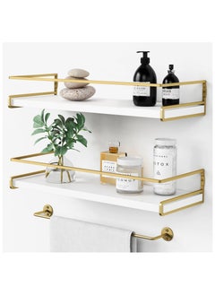 Anmi Floating Bathroom Shelves Wall Mounted,Modern Bathroom Organizer for Wall Decor Storage, Set of 2  - Image 1