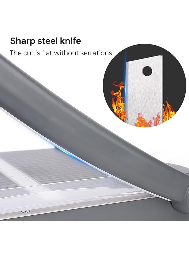 erorex Paper Cutter Grey A4 Paper Trimmer With Safety Guard 12 Inch Paper Cutting Board Guillotine Trimmer With 16 Sheets Capacity Paper Slicer For Scrap Booking Craft Coupon Label Cardstock - Image 3