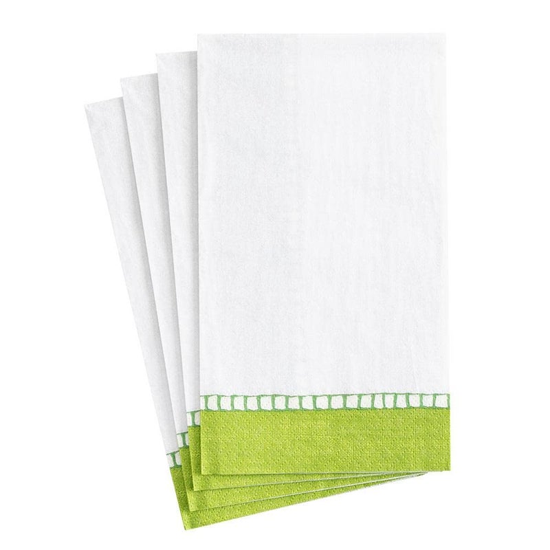Caspari Entertaining with Caspari Linen Paper Guest Towels Bright Green Pack of 15