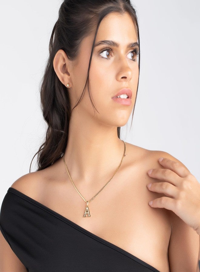 Barzel 18K Gold Plated Initial Necklace with Diamond Cut Initial,18" Chain with 2" Extension, Waterproof, High Polish Finish, Made in Brazil (Y) - Image 3