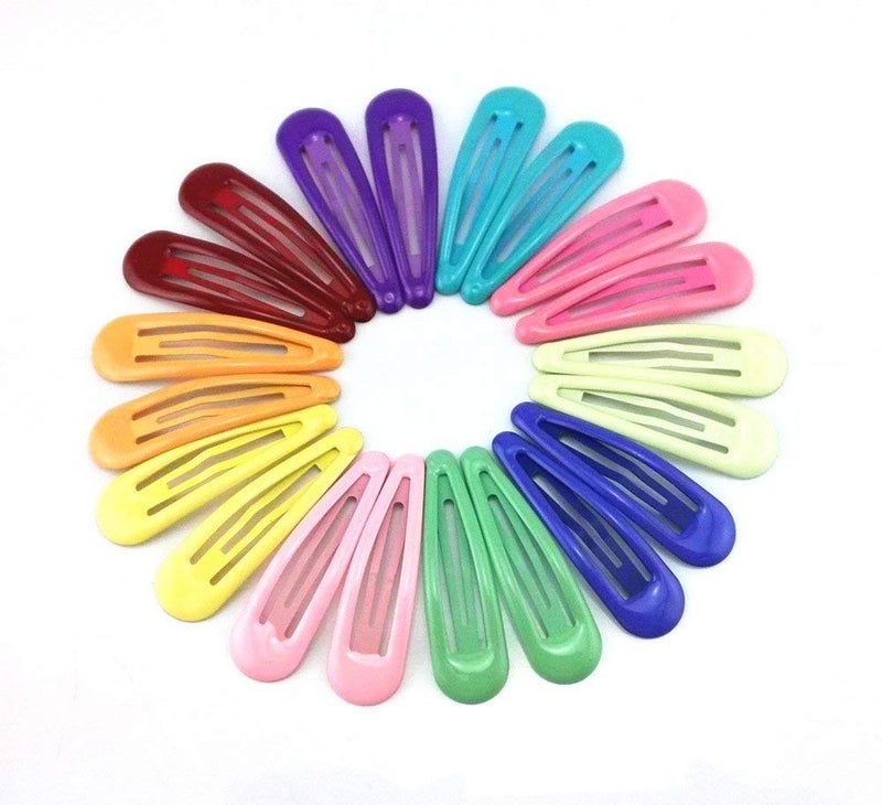 yueton 10 Pairs Colorful Assorted Color Glossy Snap Prong Clips Bendy Hair Clips Barrettes for Ladies Girls Hair Bows