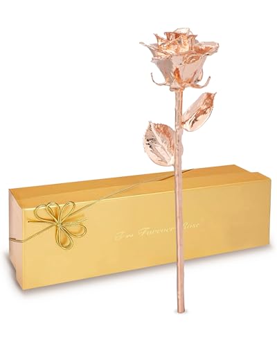 Forever Rose Real Rose Dipped in Rose Gold, Handcrafted Preserved Rose in Luxury Gold Gift Box, Romantic Gift for Her, Elegant Keepsake for Anniversary, Birthday, or Any Special Occasion - Image 1
