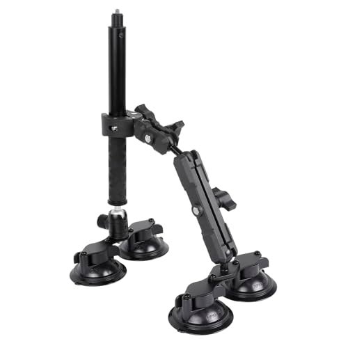 Leenconghui Car Mount for Insta360 4 in1 Suction Cups Mount Kit with Invisible Selfie Stick for Insta360 ONE X5 X4 X3 X2 RS and Other 360 CamerasCar Holder on Windshield WindowHoodTop RoofTrunk lid - Image 1