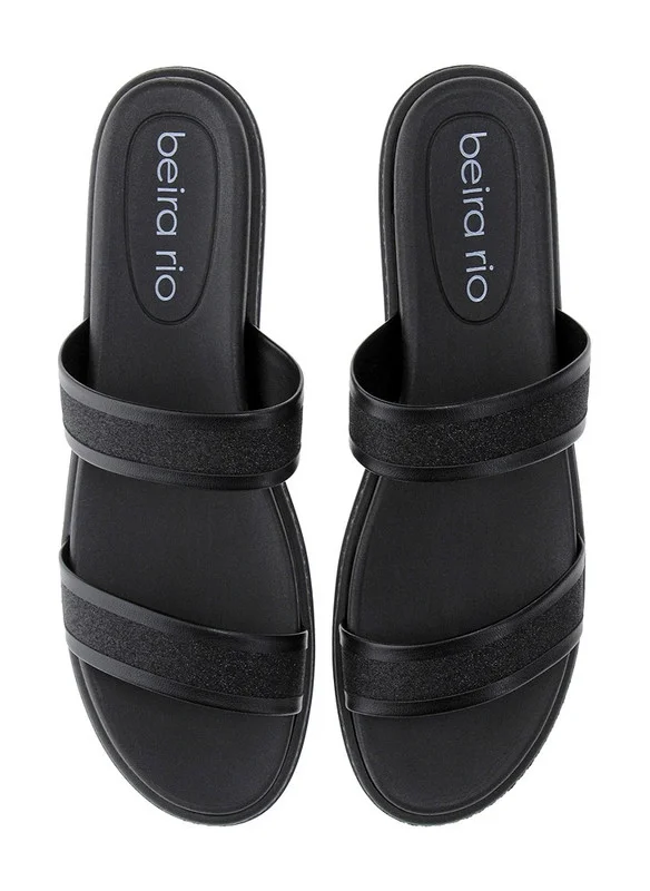 Beira Rio Beira Rio Ladies Flat Sandals Black | Made In Brazil
