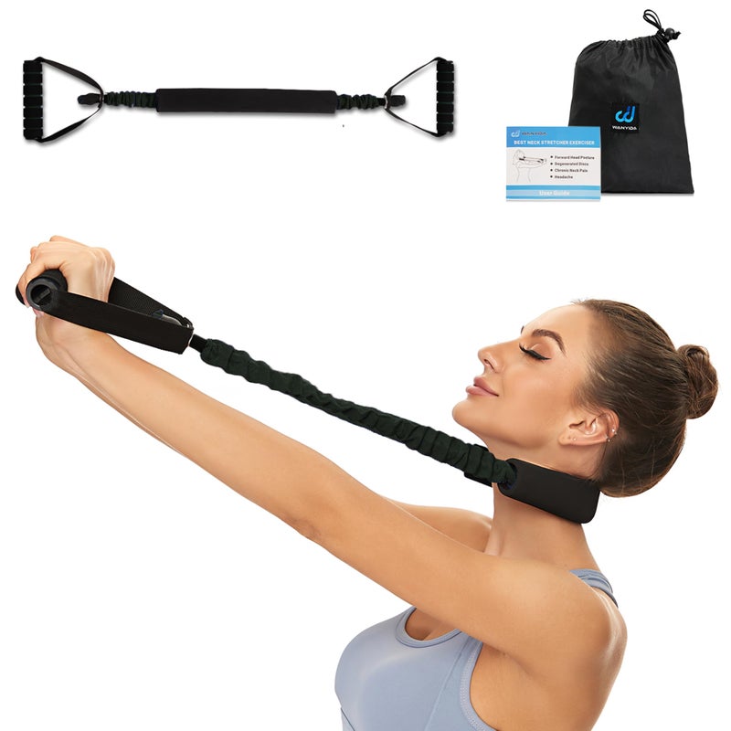 Neck Stretcher Exerciser FSAHSA Eligible Cervical Traction Device for Neck Pain Relief and Spine Alignment Portable Neck Traction Exerciser for HomeOffice Neck and Shoulder Relaxer Easy to Pull