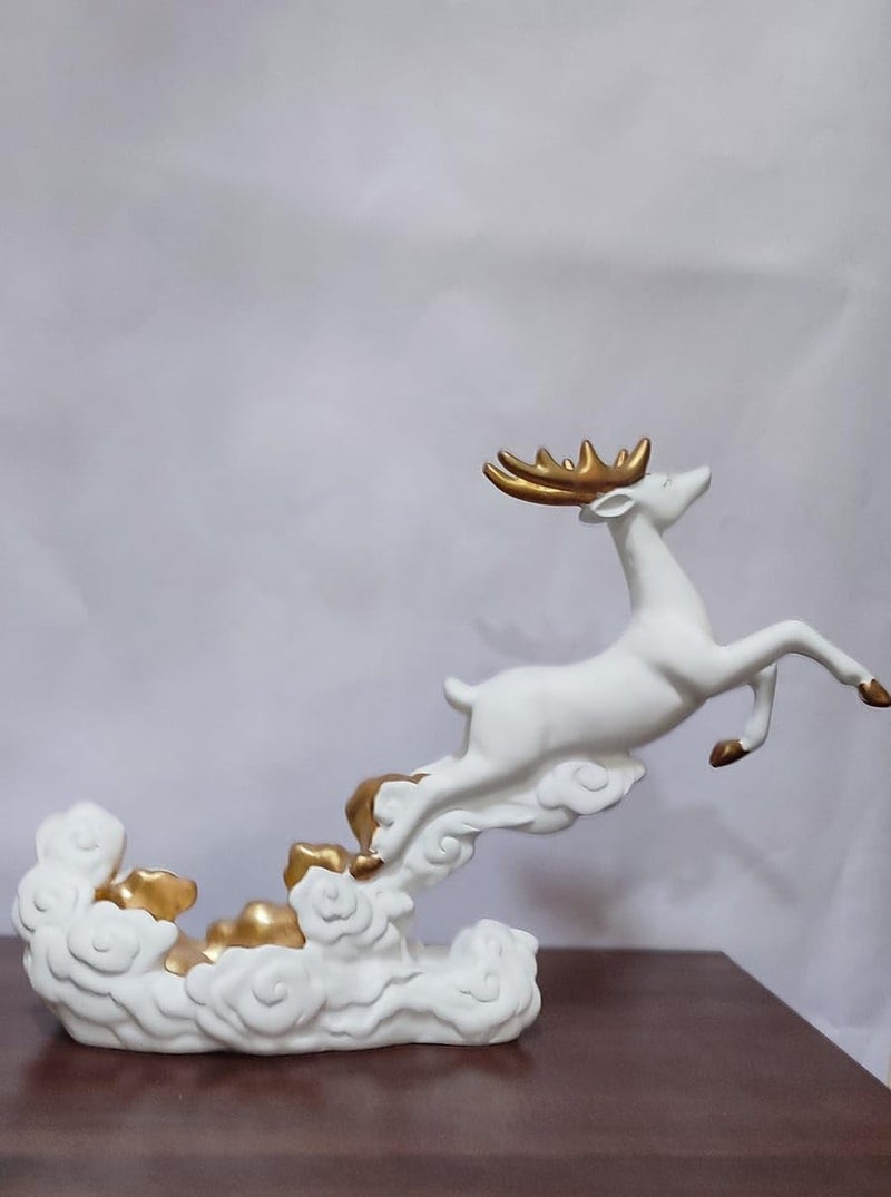 White Resin Deer Wine Bottle Holder 25 cm - Image 4