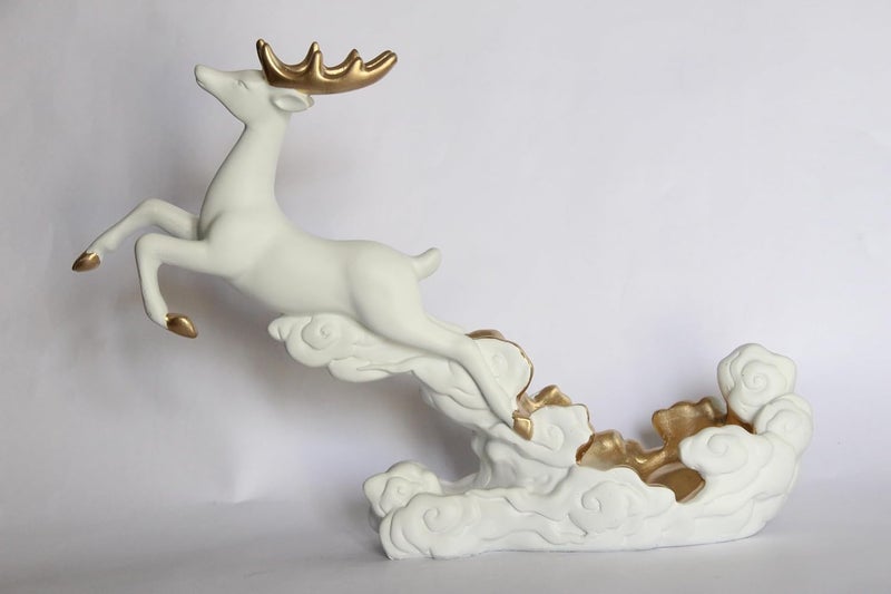 White Resin Deer Wine Bottle Holder 25 cm - Image 5