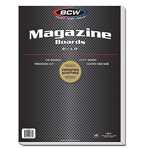 BCW Magazine Backing Boards 8.5" x 11" – 100 Pack | 24pt Acid-Free Boards for Comics, Fabric Storage, Crafts & Collectibles | Precision Cut for Archival Protection - Image 1