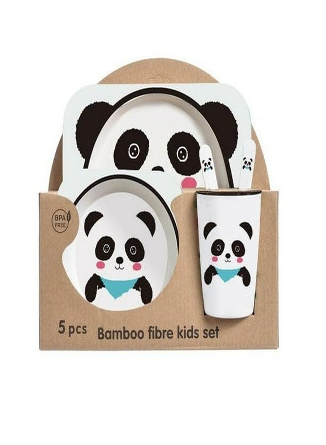 MiRiM Bamboo Fiber Kids Crockery Dining Set - Feeding Set for Babies (Set of 5 Pieces) Random Print - Image 1