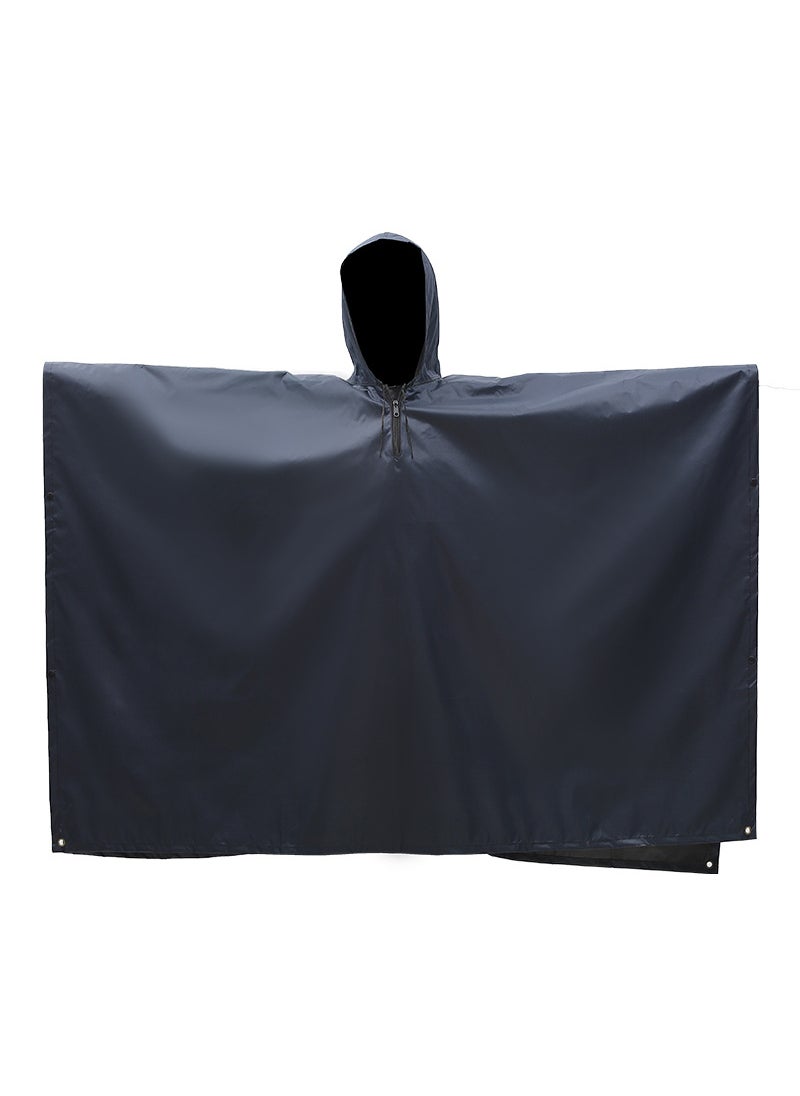 Generic - Waterproof 3-in-1 Poncho 210T Polyester PU Navy Blue Simple Polyester PVC Poncho Raincoat - Image 1