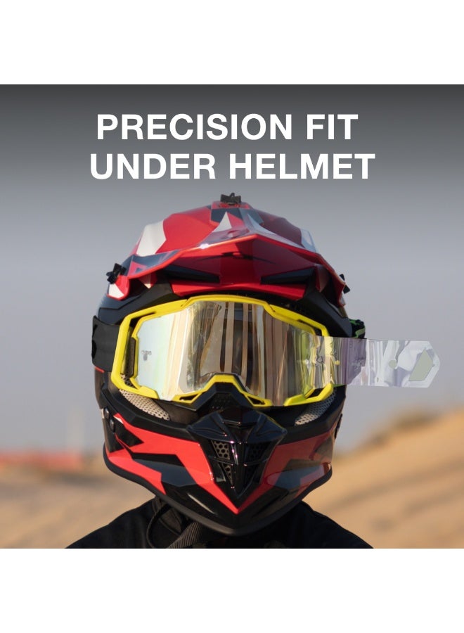 SHARMAX Motorcycle Goggles Photochromic Polarized – Motocross Dirt Bike ATV Riding Glasses with Anti-Fog Lens, UV400 Protection, Roll-Off & Tear-Off System, Helmet Compatible - Image 5