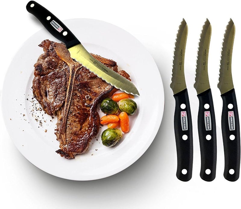 Miracle Blade IV World Class Professional Series Set of Four (4) Serrated Steak Knives - Image 3