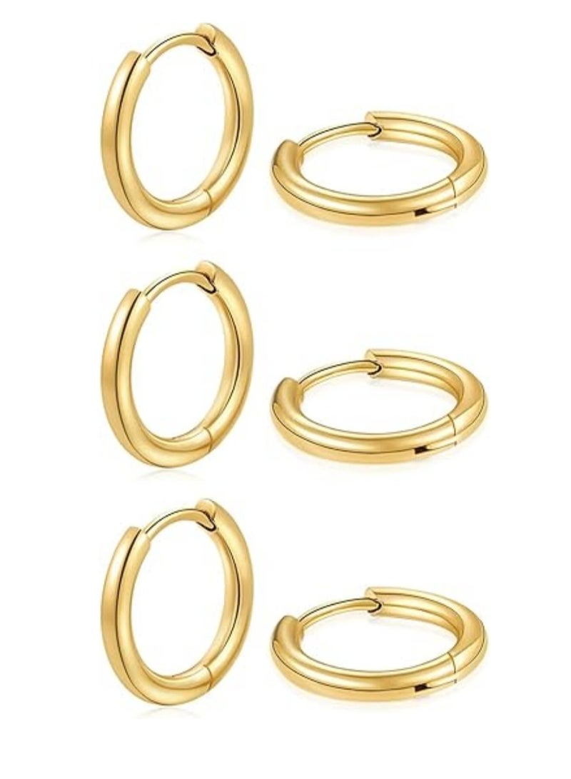 Huggie Hoop Earrings Small Hypoallergenic 14K Gold Plated Huggie Earrings For Women Simple Huggie Tiny Earrings  - Image 1