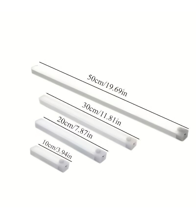 12 قطعة من أضواء LED قابلة للشحن عبر USB مزودة بحساس حركة وتثبيت مغناطيسي، ضوء دافئ بطول 30 سم، مناسبة لخزائن الملابس ووحدات العرض والممرات وغرف النوم وغرف المعيشة. - Image 3