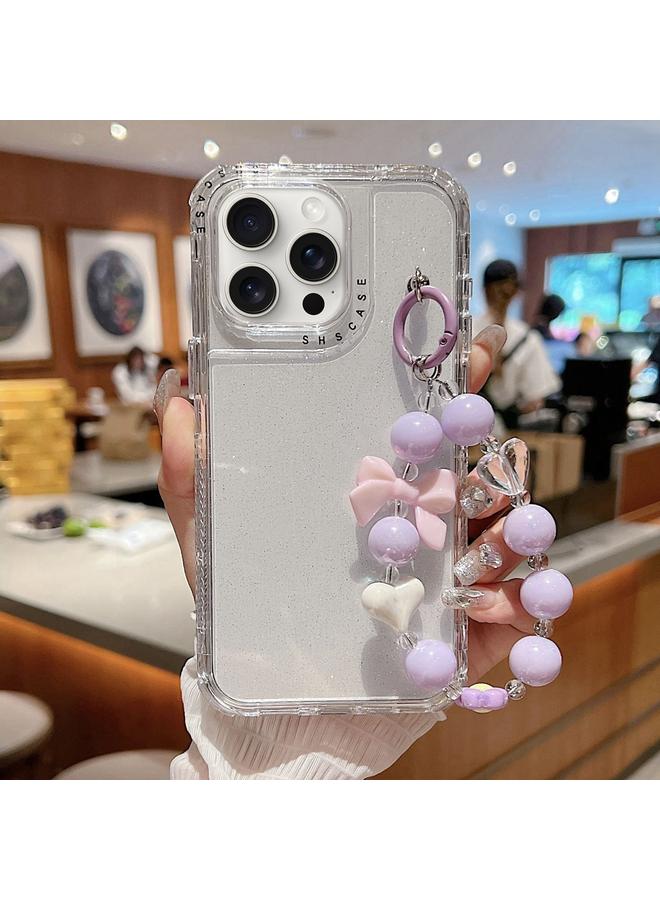 S-TOP Case For iPhone 16 Pro Max TPU + PC + Glitter Sequins Full Coverage Phone Case with Bracelet - Image 1