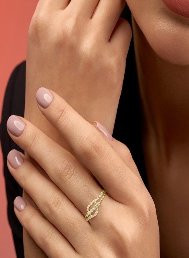 Gachwala Adjustable Gold Plated Finger Ring (AD7) with Sparkling American Diamonds | Trendy Jewelry Gift for Women & Girls | Ideal for Birthdays, Mother’s Day, Anniversaries & Special Occasions - Image 3