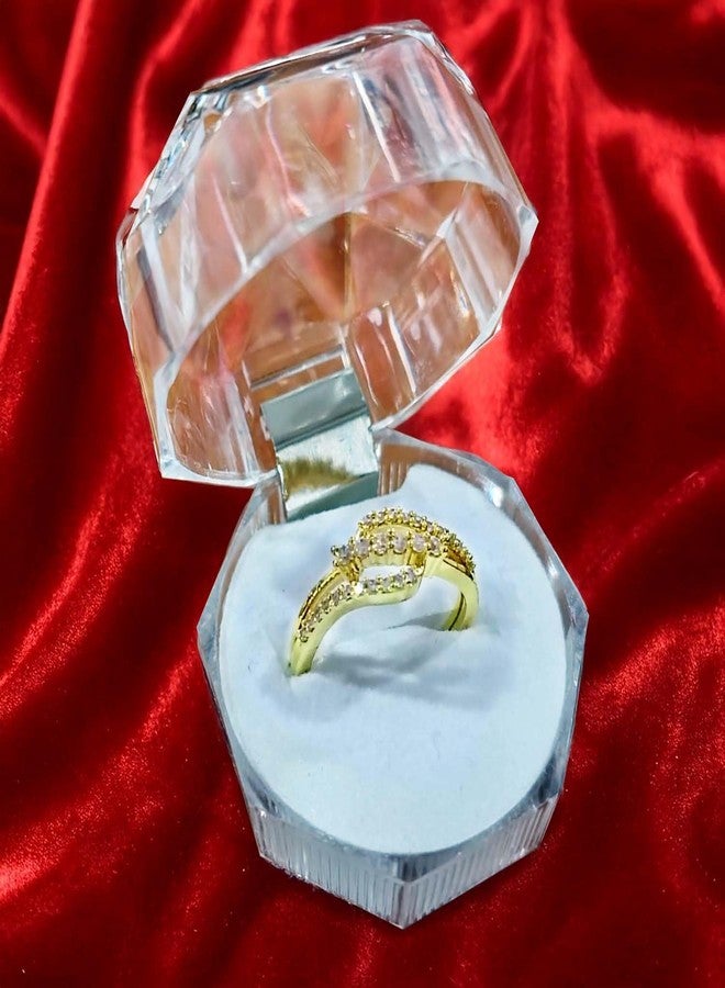 Gachwala Adjustable Gold Plated Finger Ring (AD7) with Sparkling American Diamonds | Trendy Jewelry Gift for Women & Girls | Ideal for Birthdays, Mother’s Day, Anniversaries & Special Occasions - Image 4