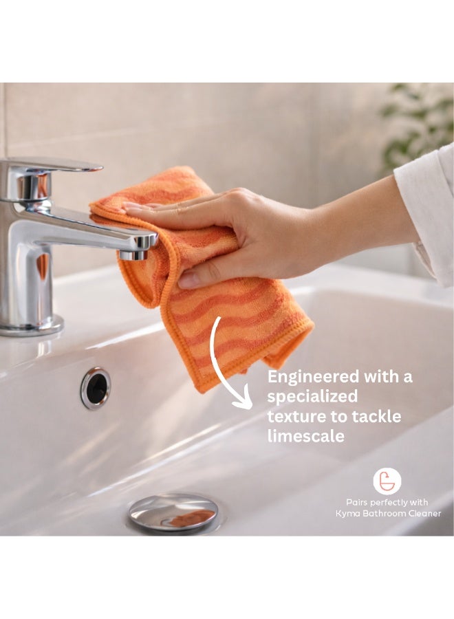 Kyma Bathroom Microfiber Cloth, Fast Drying, Lint-Free & toilet Cloth, Removes Limescale, Water Spots & Soap Residue, Sustainable Microfiber, Reusable & Machine Washable - Image 2