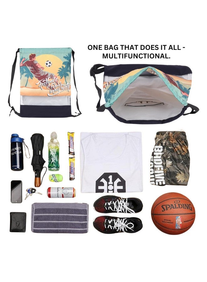 Echo Boomers Football Printed Drawstring Bag - Water-Resistant, Adjustable Straps, Spacious Main Compartment. - Image 5