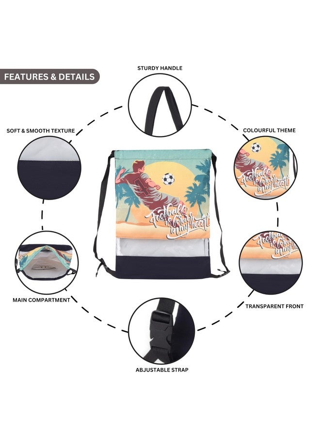 Echo Boomers Football Printed Drawstring Bag - Water-Resistant, Adjustable Straps, Spacious Main Compartment. - Image 4