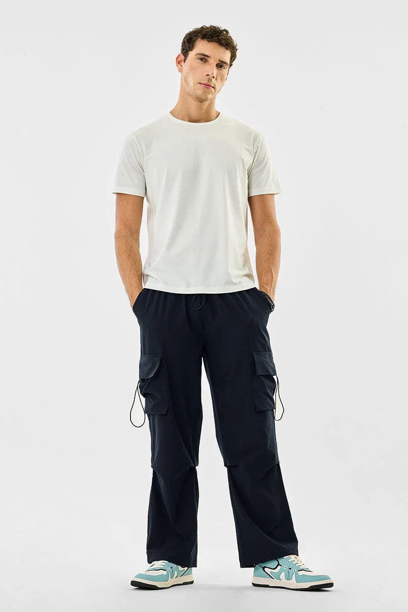 Snitch Navy Stretch 6 Pocket Baggy Cargo Pants for Men | Best Price UAE